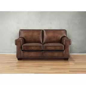 Capton Russet Leather 69" Loveseat