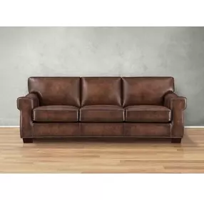 Capton Russet Leather 94" Sofa
