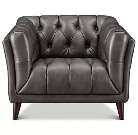 Trix Ash Leather Upholstered Lounge Chair