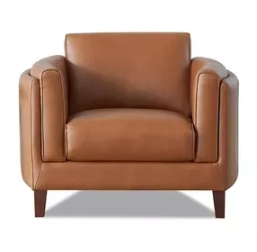 Kona Nutmeg Leather Upholstered Accent Chair