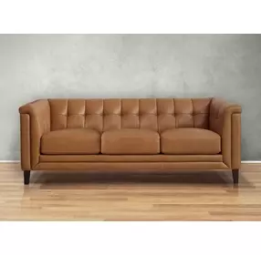 Elric Cognac Leather 84" Sofa