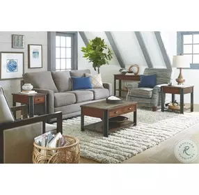 Slaton Warm Mocha And Black Sofa Table