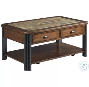 Slaton Warm Mocha And Black Small Rectangular Occasional Table Set