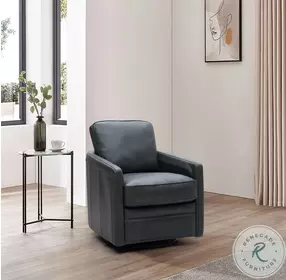 Turner Forest Green Leather Swivel Glider Chair