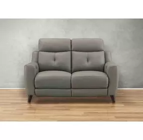 Cordell Slate Leather 63" Zero Gravity Power Reclining Loveseat with Power Headrest and USB Charging