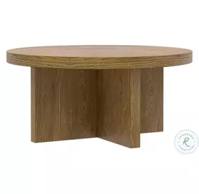 Donte Oak Round Occasional Table Set