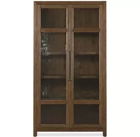 Timberline Medium Brown 2 Glass Door Display Cabinet