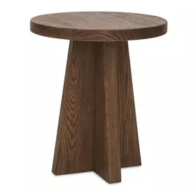 Driftwood Medium Brown Round End Table