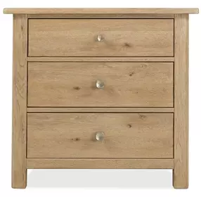 Driftwood Light Brown 3 Drawer Nightstand with USB Charging
