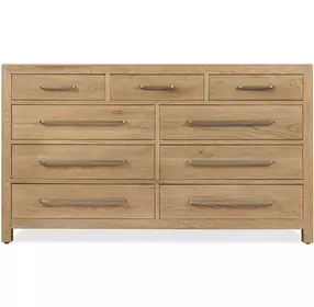 Driftwood Light Brown 9 Drawer Dresser