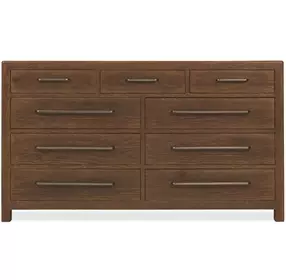 Driftwood Medium Brown 9 Drawer Dresser