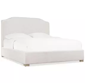 Driftwood Beige Upholstered King Panel Bed