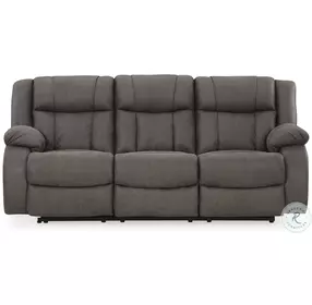 First Base Gunmetal Reclining Living Room Set