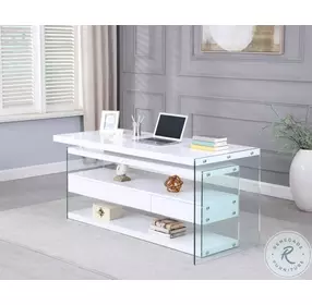 6902 Gloss White Rotating Desk
