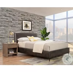 Sophia Gray California King Upholstered Platform Bed