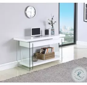 6920 Gloss White Rotating Desk