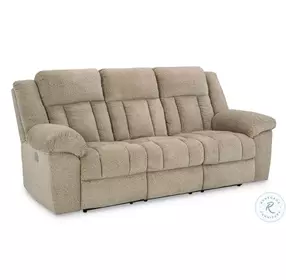 Tip Off Wheat Power Reclining Living Room Set with Adjustable Headrest