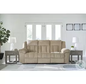 Tip Off Wheat Power Reclining Sofa with Adjustable Headrest