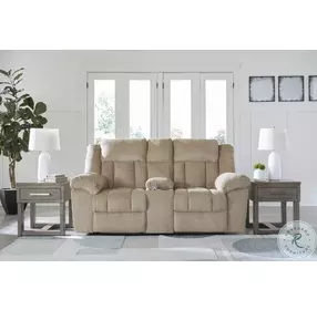 Tip Off Wheat Power Reclining Loveseat with Adjustable Headrest