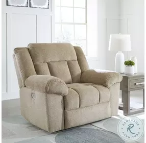 Tip Off Wheat Power Recliner with Adjustable Headrest