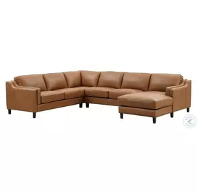Isla Cognac Top Grain Leather RAF Chaise Sectional