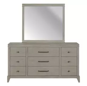 Newbury Sanctuary White 9 Drawer Dresser and Rectangular Mirror