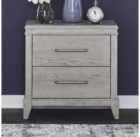 Newbury Sanctuary White 2 Drawer Nightstand with USB Charging
