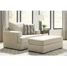 Jasmine Grove Oatmeal Upholstered Chair and A Half with Pillow