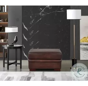 Danforth Caramel Top Grain Leather Ottoman