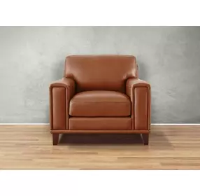 Halwyn Nutmeg Leather Upholstered Accent Chair