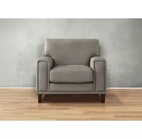 Halwyn Stone Leather Upholstered Accent Chair