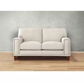 Halwyn Vanilla Leather 65" Loveseat