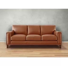 Halwyn Nutmeg Leather 89" Sofa