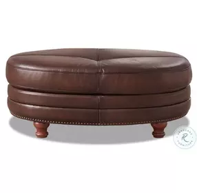 Bexley Caramel Top Grain Leather Ottoman