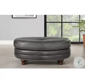 Bexley Ash Top Grain Leather Ottoman