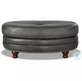 Bexley Ash Top Grain Leather Ottoman