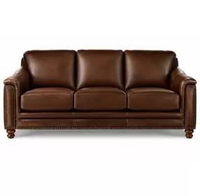 Bexley Caramel Leather Living Room Set with Nailhead Trim