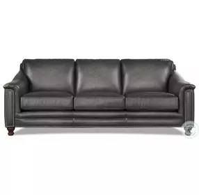 Bexley Ash Leather Living Room Set with Nailhead Trim