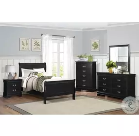 Mayville Black Twin Sleigh Bed