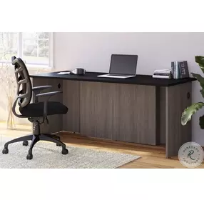 Norma Black And Bark Gray 71" Desk Shell