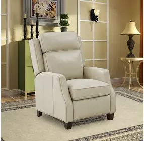 Nixon Barone Parchment Leather Push Thru The Arms Recliner