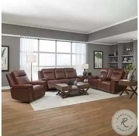 Avery Cognac Leather Power Recliner