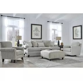 Hogan Cotton White Performance Fabric Upholstered Accent Chair