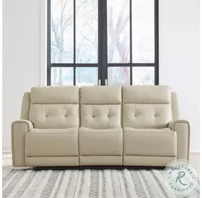Carrington Baja Stone Leather Power Reclining Living Room Set