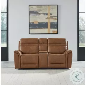 Cooper Camel Leather Power Reclining Loveseat