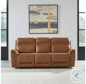 Cooper Camel Leather Power Reclining Living Room Set