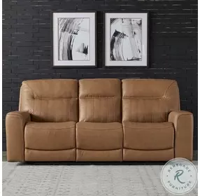 Garrett Butternut Leather Power Reclining Living Room Set With Power Headrest