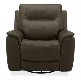 Collins York Chestnut Leather Triple Power Swivel Glider Recliner with USB Charging