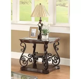 Laney Deep Merlot And Clear End Table