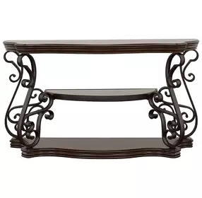 Laney Deep Merlot And Clear Sofa Table